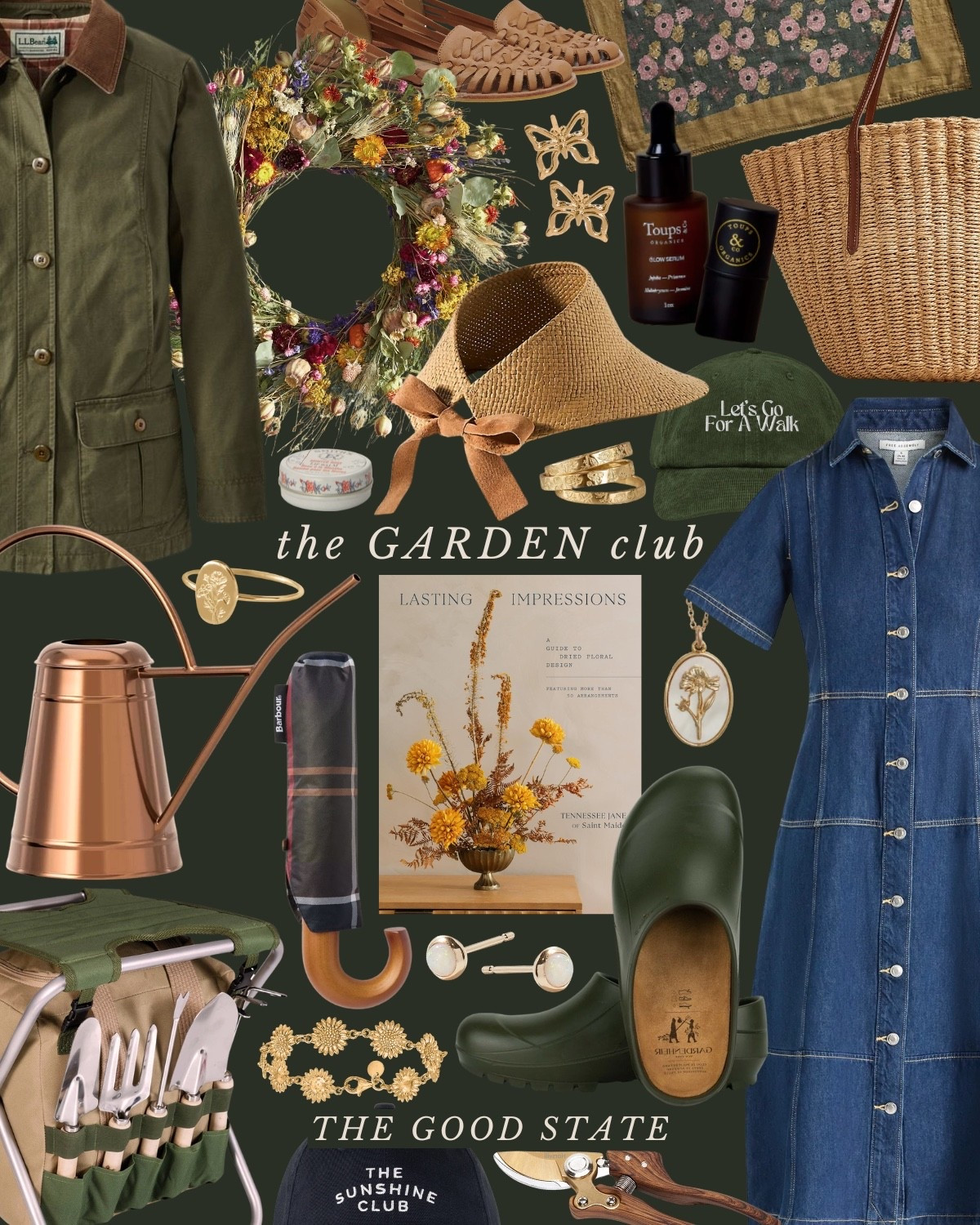 This collection is for the garden girlies who find joy in being outside—rain or shine. For the ladies dressing a little brighter this time of year, wearing all the florals, and who have (or need) a cute rain jacket or colorful umbrella to make rainy days a little happier. This collection is for the ladies giving gardening a try for the first time or those tending to the same garden they have poured their heart and soul into for years. For those cultivating the soil of their hearts and homes too. For the girlies who love earth tones and blooming colors too. The good state, Lauren England, terrain, Anthropologie, Amazon, Amazon home, Amazon beauty, spring fashion, summer fashion, maxi dress, casual outfit, crochet top, gardening, flowers, florals, spring outfit, wreath, pottery barn, nordstrom, coffee table book, LL Bean, clean beauty, wedding guest dress, bag, tote, purse, woven purse, rain boots, Sunhat, flat, JCrew JCrew factory, white dress, sunglasses, quince, gold necklace, summer outfit, summer style, summer fashion, sale, ootd, fall fashion, fall outfit, pre fall, autumnn

#LTKStyleTip #LTKFindsUnder100 #LTKSaleAlert