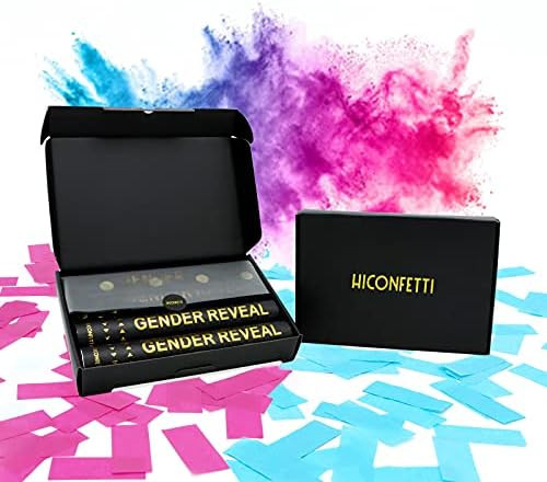 HICONFETTI Baby Gender Reveal Confetti Powder Cannon 4 Pack 100% Biodegradable Tissue Safe Powder... | Amazon (US)