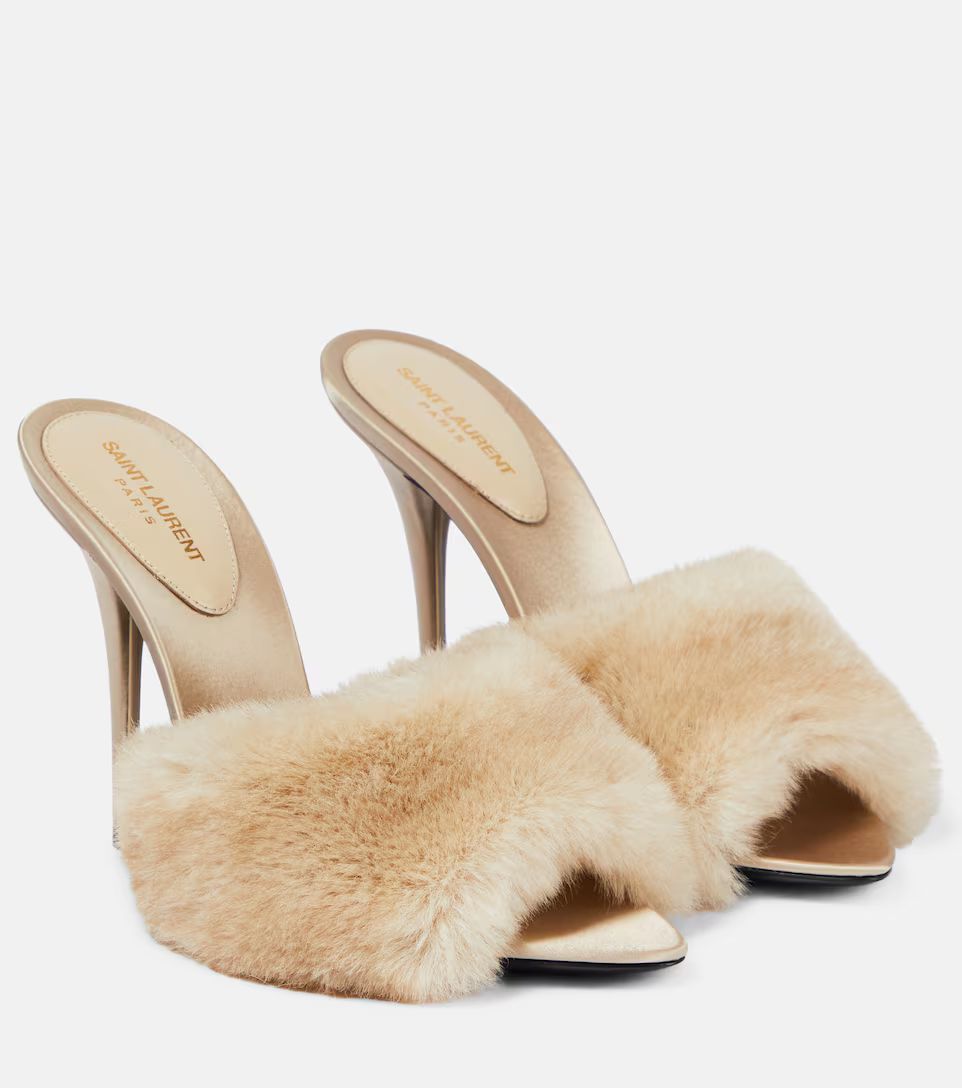 La 16 faux fur and leather mules | Mytheresa (DACH)
