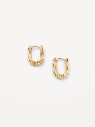Real Gold-Plated Huggie Hoop Earrings for Women | Old Navy (US)
