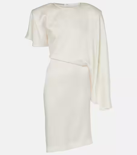 Asymmetric crêpe satin midi dress | Mytheresa (US/CA)