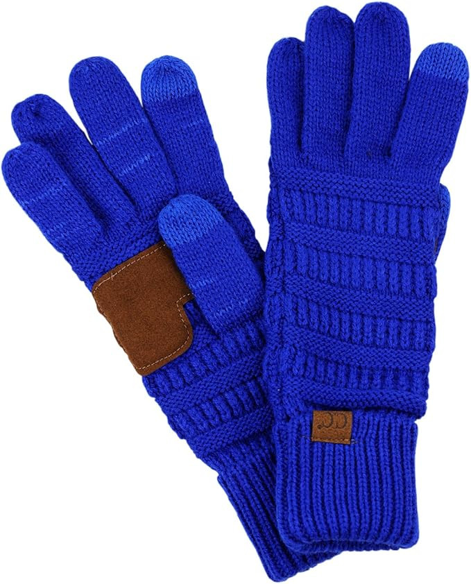C.C Unisex Cable Knit Winter Warm Anti-Slip Touchscreen Texting Gloves | Amazon (US)