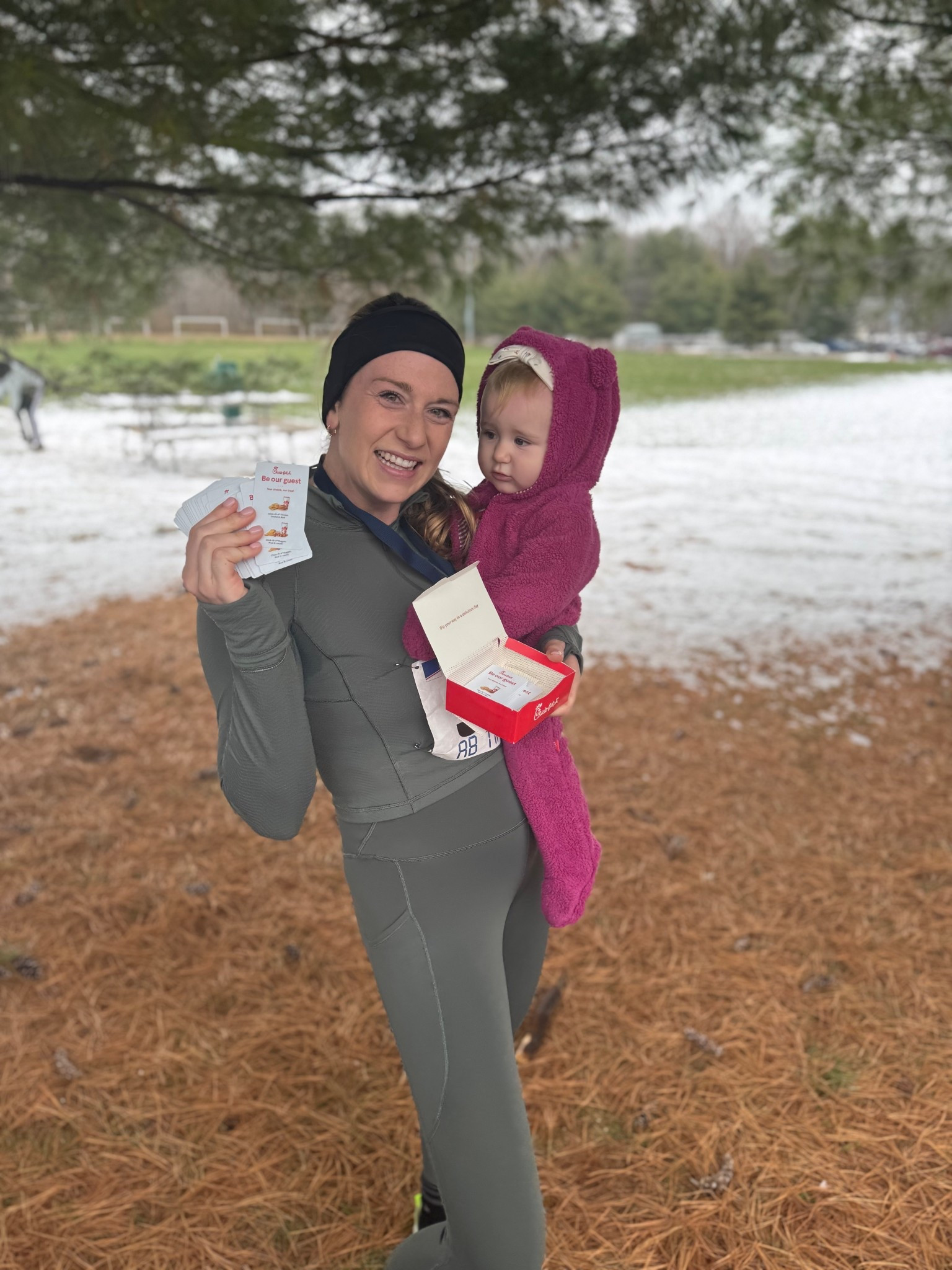 Winner winner chicken dinner!!
Ran for a cause this morning and got free chick fil a for a year!

My cold weather running outfit is all on sale! M top and size 6 pants 

#LTKActive #LTKTall #LTKfitnessgoals