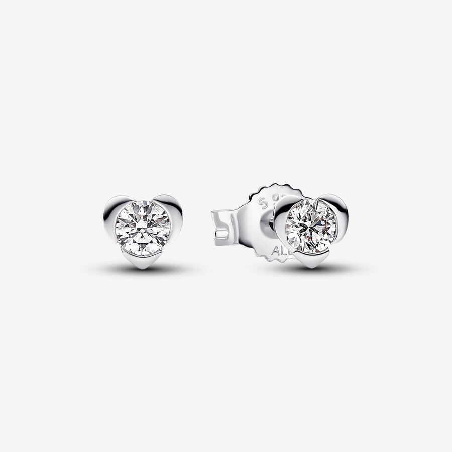 Pandora Talisman Lab-grown Diamond Heart Earrings 0.30 carat tw Sterling Silver | Pandora US