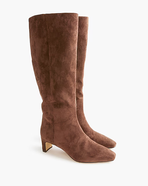 Sueded snip-toe tall boots | J.Crew Factory