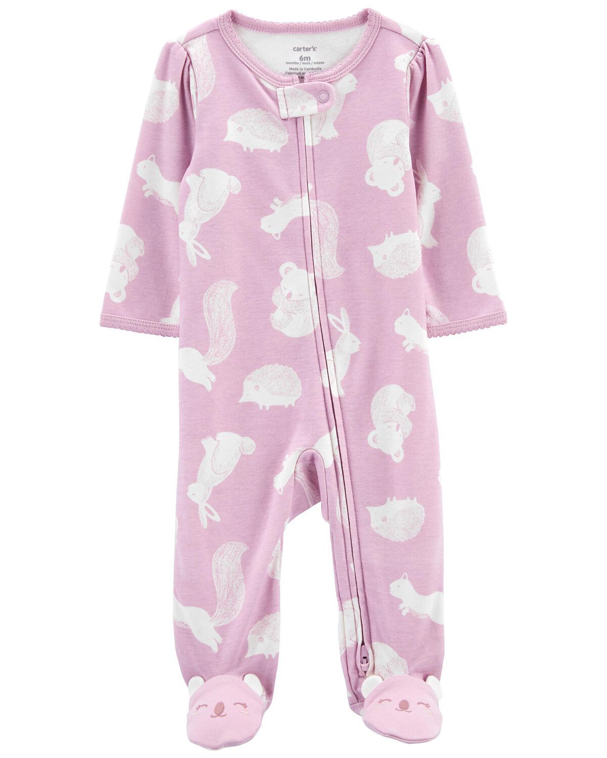 Baby Animal 2-Way Zip Cotton Sleep & Play Pajamas | Carter's