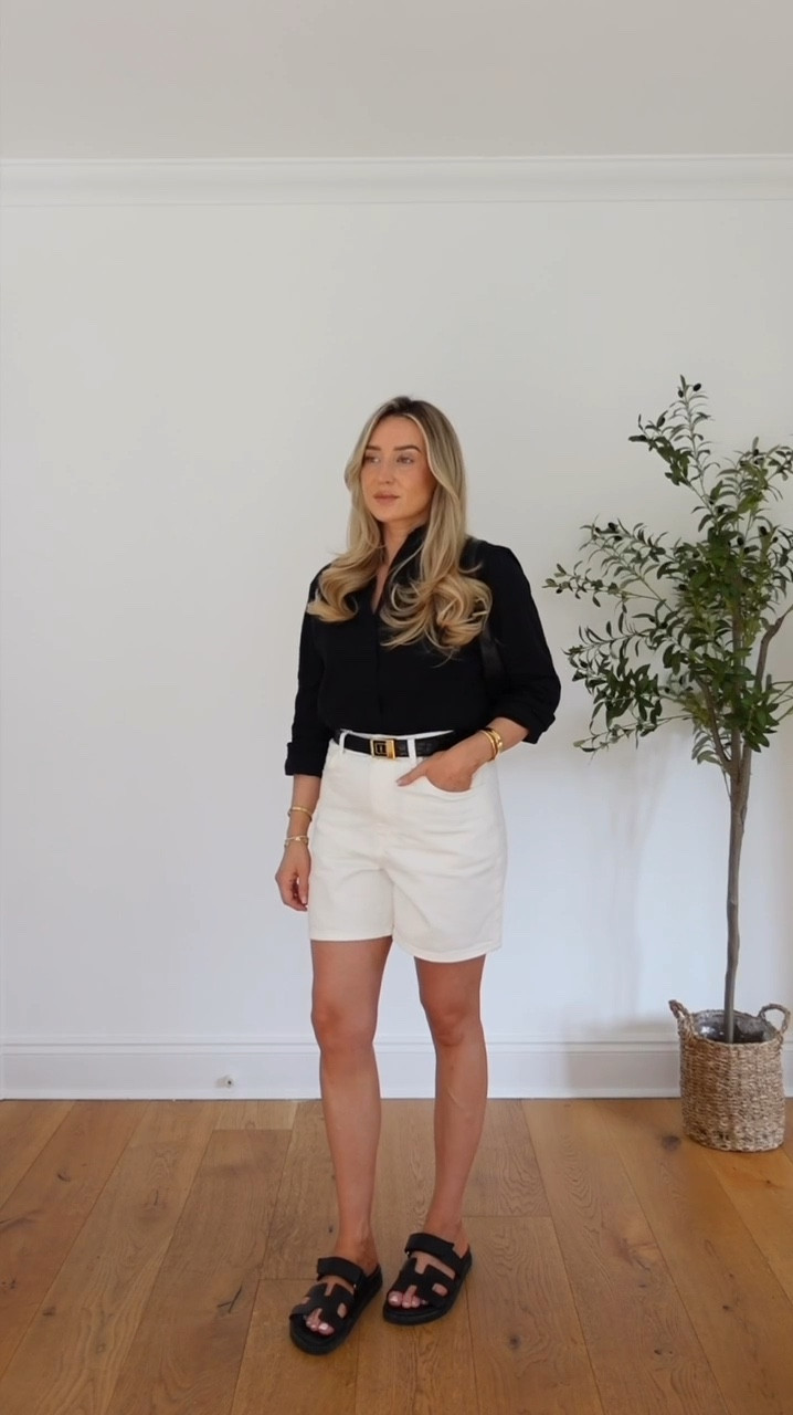 Summer outfits I’ll be wearing on repeat this season from Very 🤍 Classical chic looks with white and black linen shirts and denim Bermuda shorts, styled with tan and black Hermes and YSL accessories, and a Celine basket bag. Plus a gorgeous crochet maxi dress, perfect for the beach, styled with a cute rattan clutch 🌞 

#LTKSummerSale #LTKsummer #LTKluxury