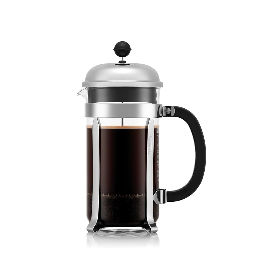 Bodum 34oz Chambord French Press Coffee Maker, High-Heat Borosilicate Glass, Polished Stainless S... | Amazon (US)