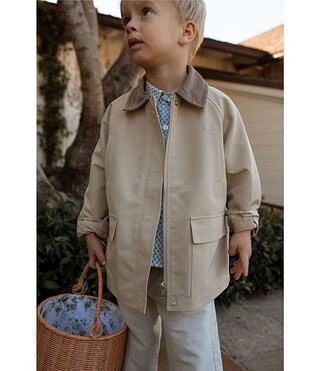 x Megan Karp Kids Wren Point Collar Pocket Detail Barn Jacket | Dillard's