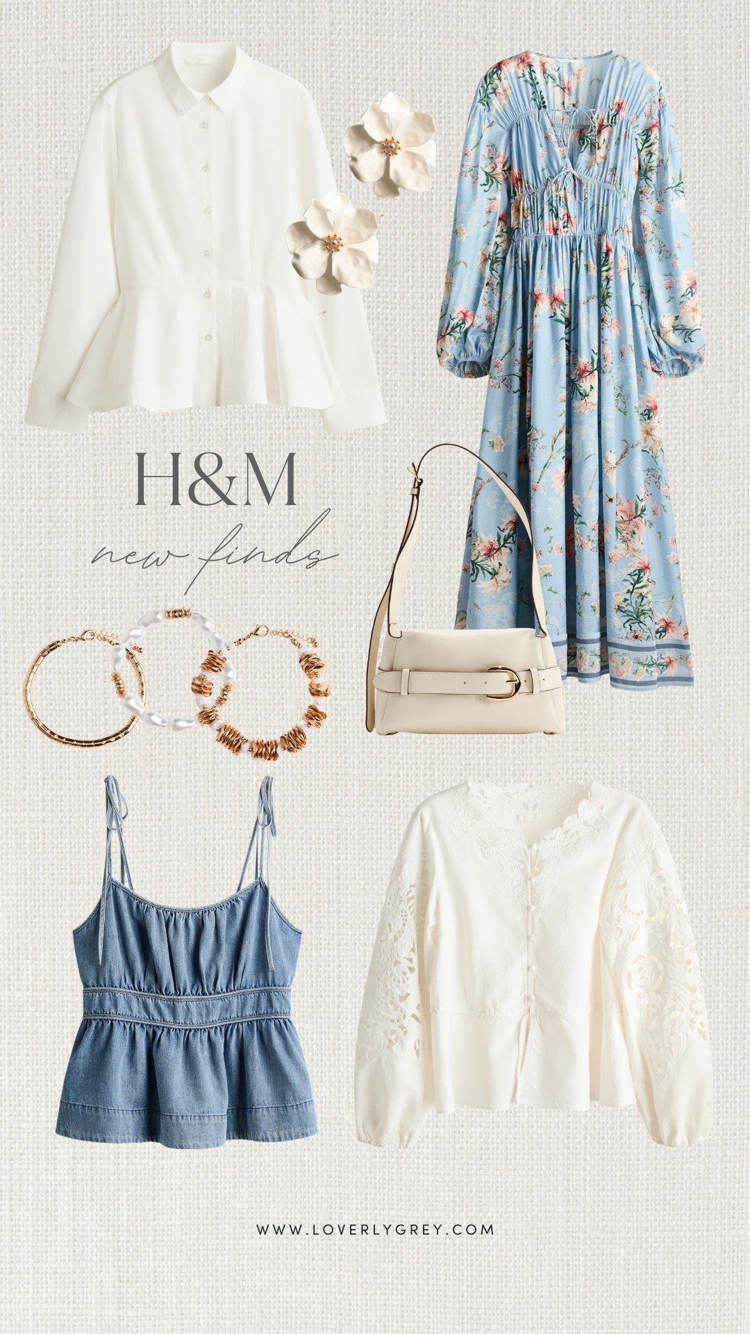 Fresh H&M clothing finds featuring floral dresses, lace blouses, denim tops, statement earrings, and neutral handbags. These affordable pieces create effortless everyday outfits for work or weekends. Discover the newest H&M styles for women.

#LTKootd #LTKgrwm #LTKmomlife