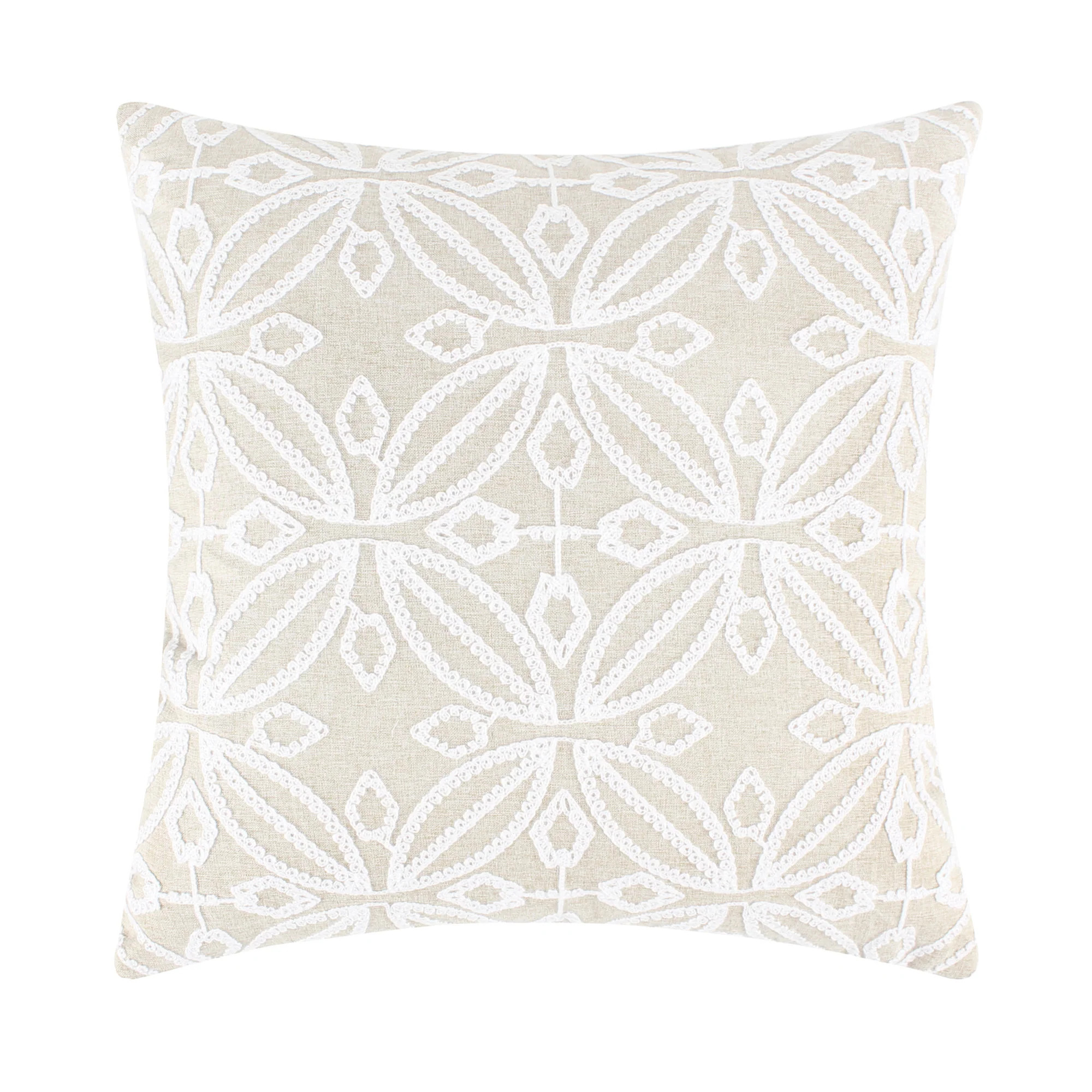 Aliza White Embroidered Medallion Pillow | Levtex Home