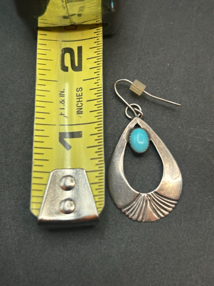 Vtg Native American Circle JW Jack Whittaker Sterling Silver Turquoise Earrings | eBay US
