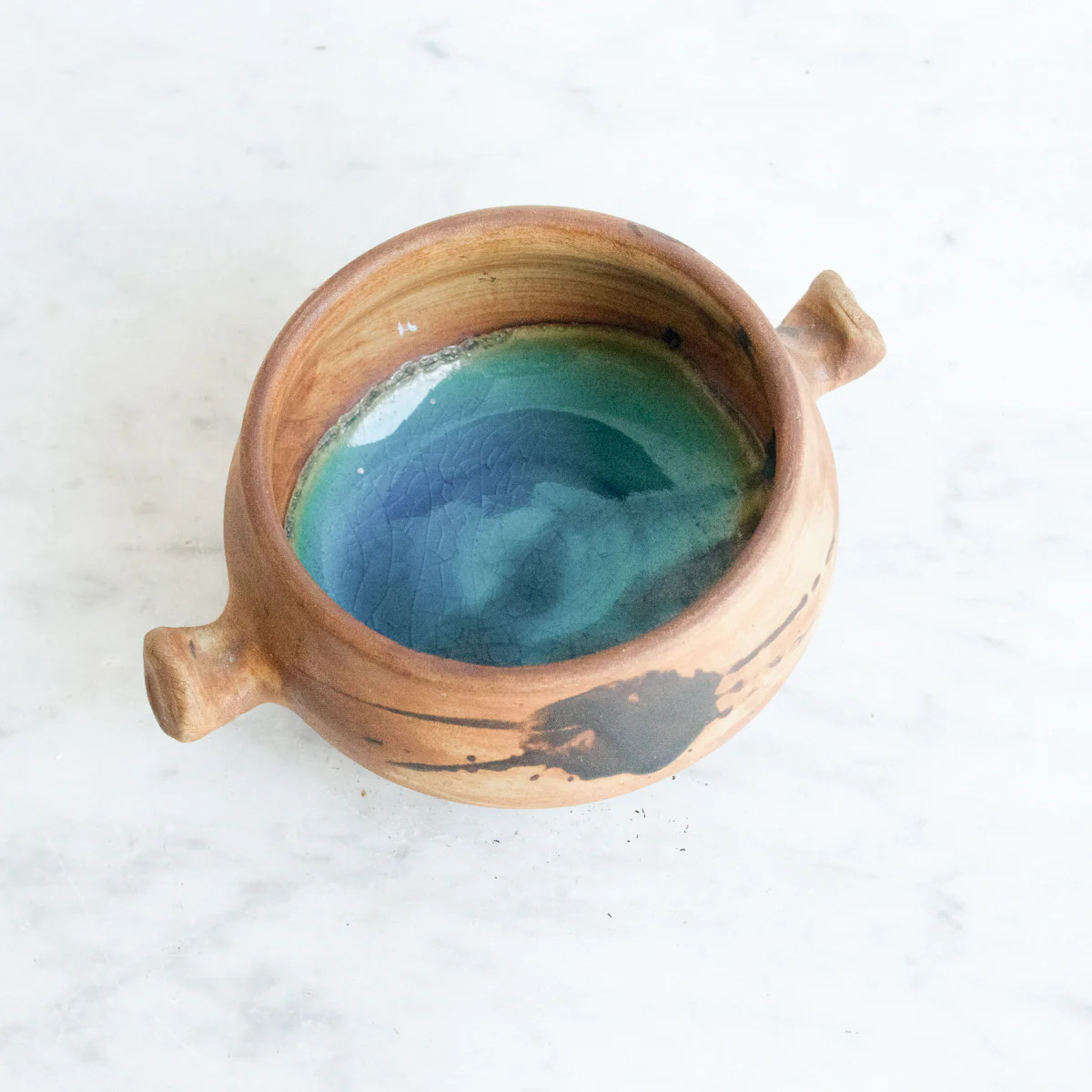 Stoneware Bowl with Chicken Stamp | Signed by Artist | Elsie Green US