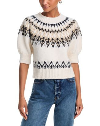 Short Sleeve Fair Isle Crewneck Sweater - Exclusive | Bloomingdale's (US)