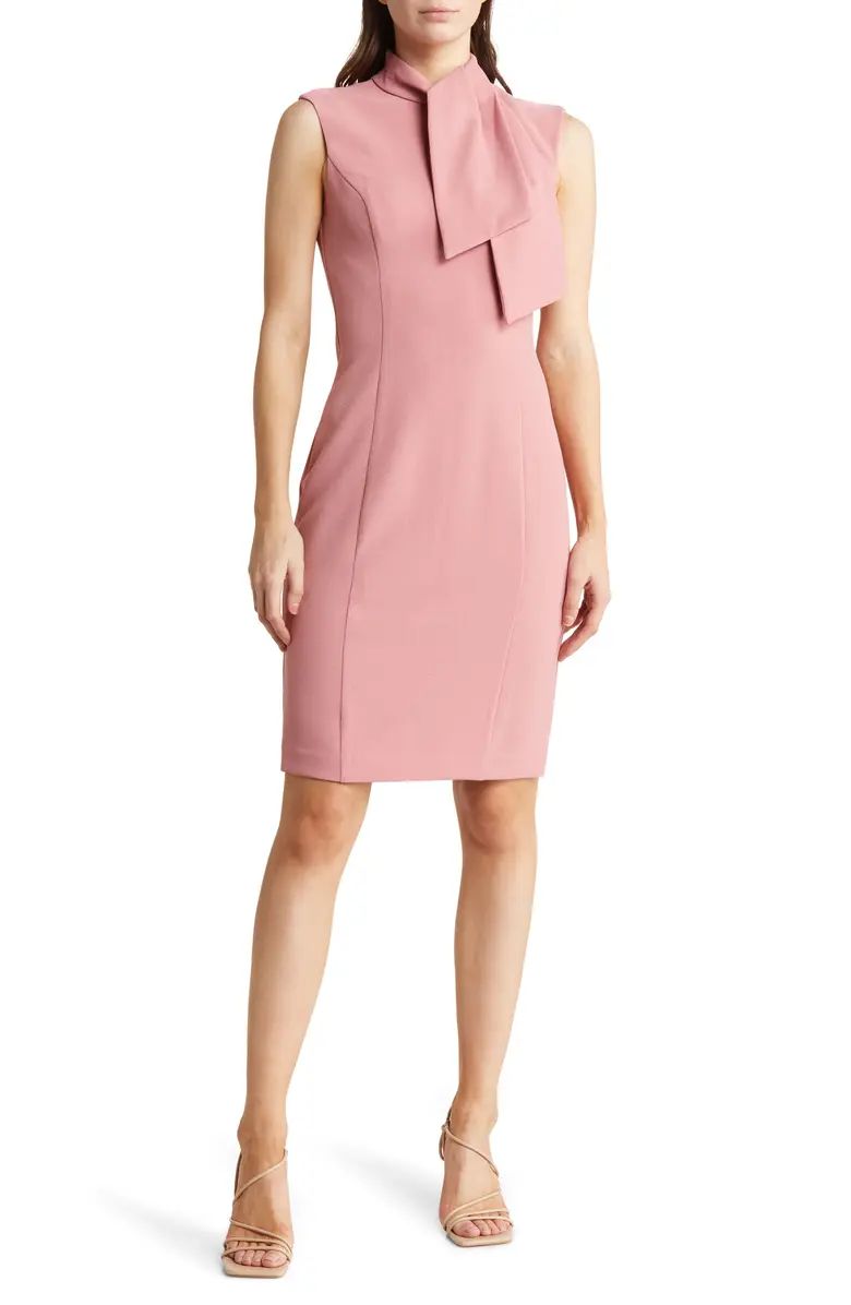 Harper Rose Jabot Neck Sleeveless Sheath Dress | Nordstromrack | Nordstrom Rack