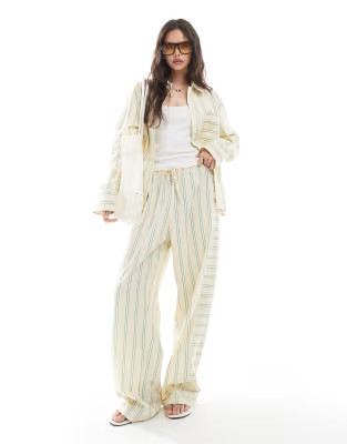 ASOS DESIGN oversized cotton poplin barrel leg jogger with contrast stripe panel | ASOS (Global)