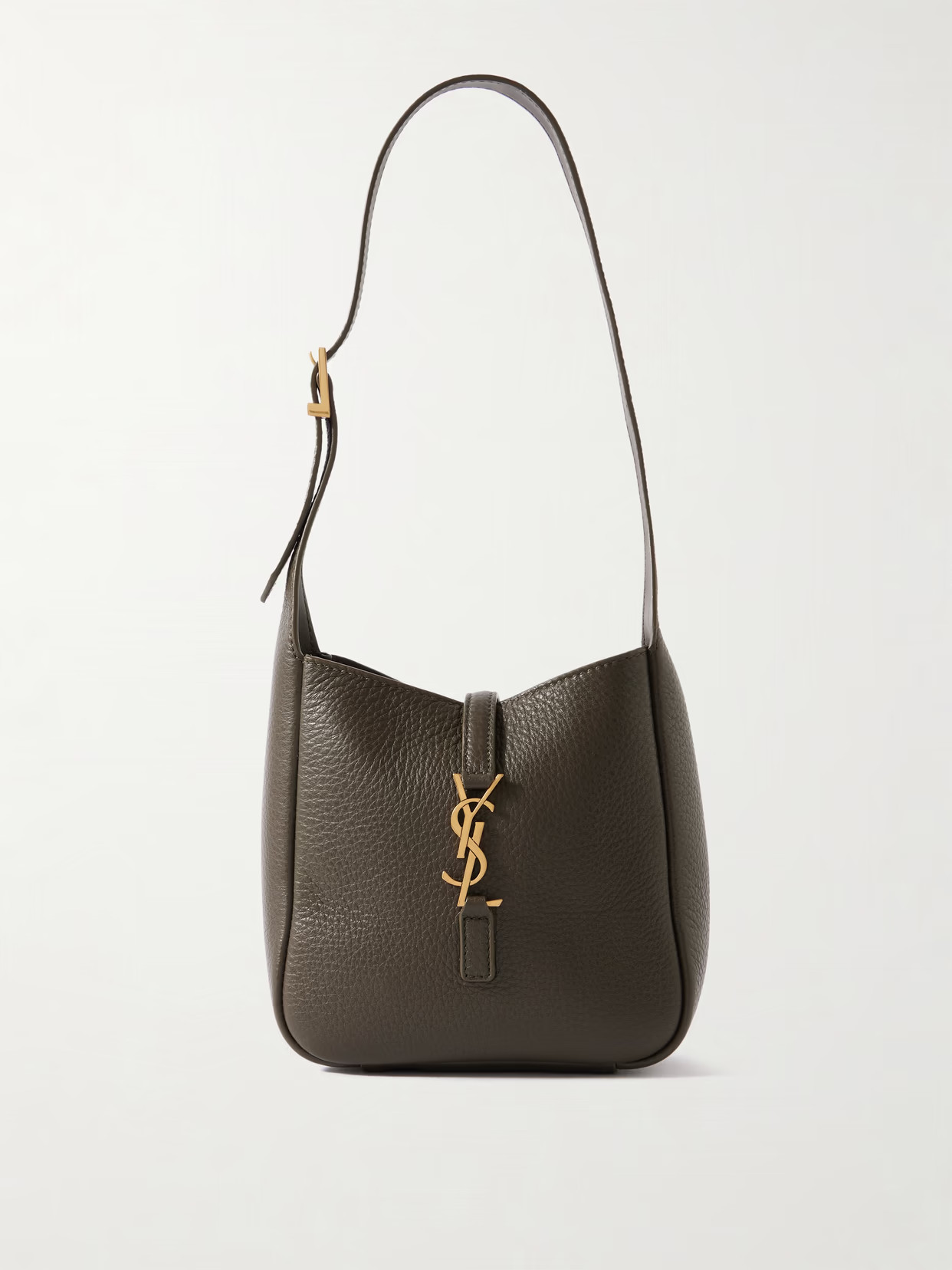 SAINT LAURENT - Le 5 À 7 Mini Textured-leather Shoulder Bag - Green | NET-A-PORTER (US)