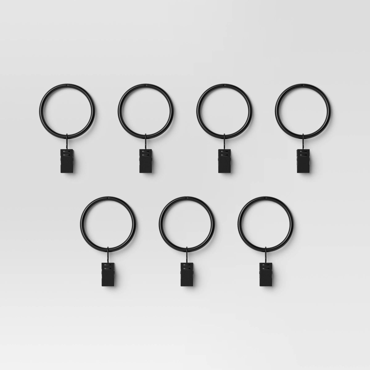 7pk Clip Rings Matte Black - Threshold™ | Target