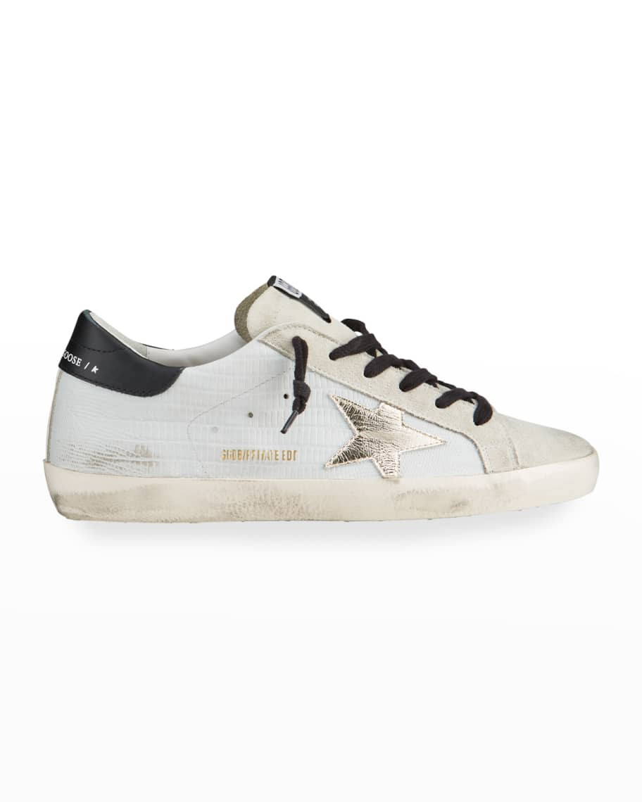 Golden Goose Super Star Croc-Embossed Low-Top Sneakers | Neiman Marcus