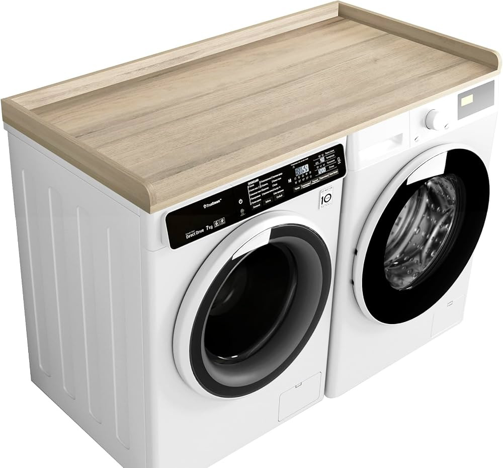 Kaboon Washer Dryer Countertop, Melamine Countertop with Edge Rails - 27.5" Depth x 54" Width Lau... | Amazon (US)
