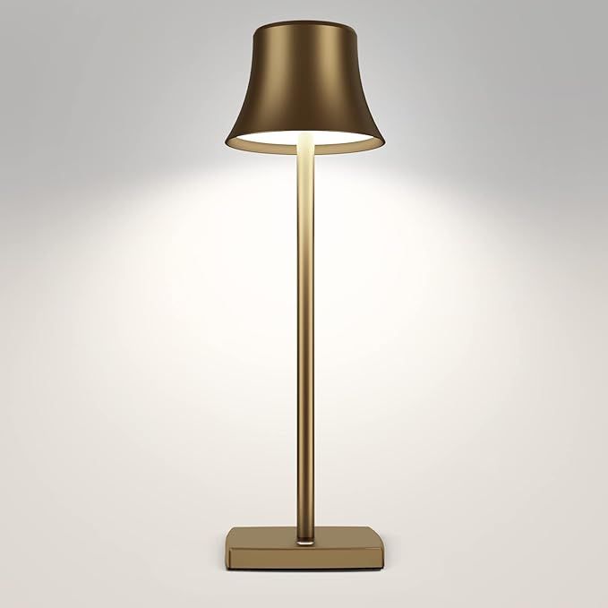 Cordless Table Lamp, Rechargeable Battery 5000mAh Metal USB LED Portable Powered Desk Lamp, 3 Lev... | Amazon (US)