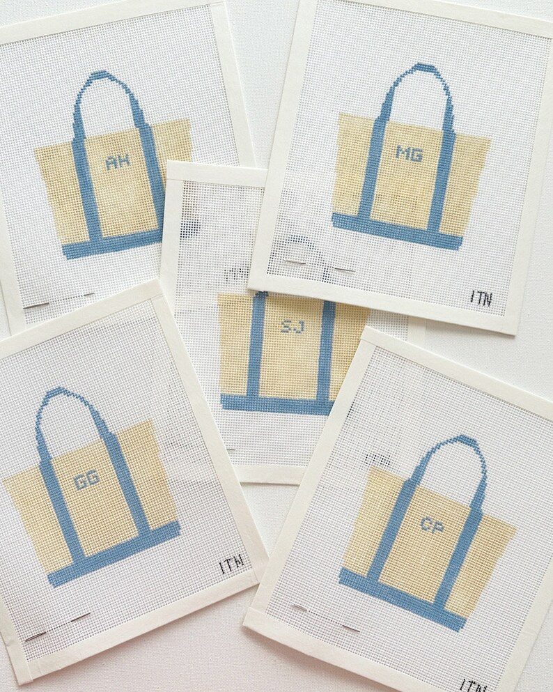 Ironic Tote Needlepoint Canvas With Custom Saying or Initials - Etsy | Etsy (US)