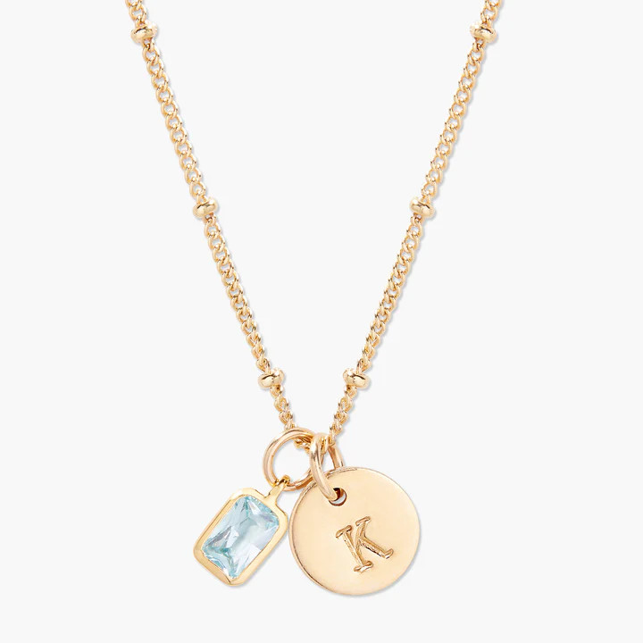 Mackenzie Birthstone Initial Pendant | Brook and York