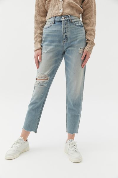 BDG High-Rise Straight-Leg Jean - Mouse - Blue 24 at Urban Outfitters | Urban Outfitters (US and RoW)