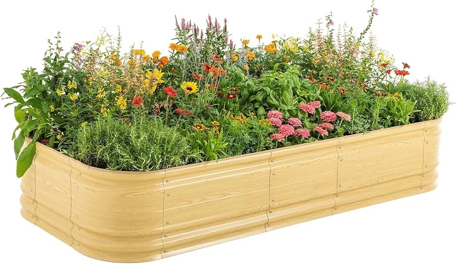 Vego garden 17" Tall 10 in 1 Novel Modular Raised Garden Bed Kit, Metal Planter Box for Vegetable... | Amazon (US)
