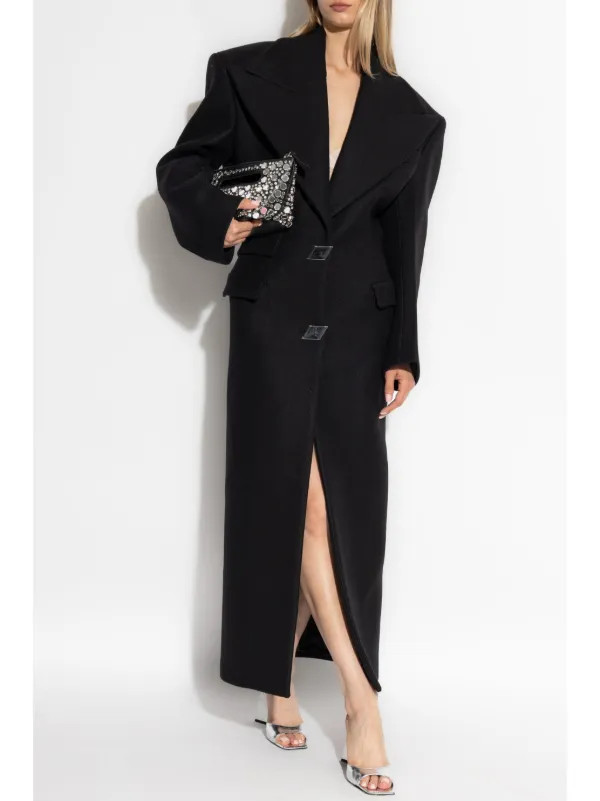 The Attico Wool Maxi Coat | Black | FARFETCH SK | Farfetch Global