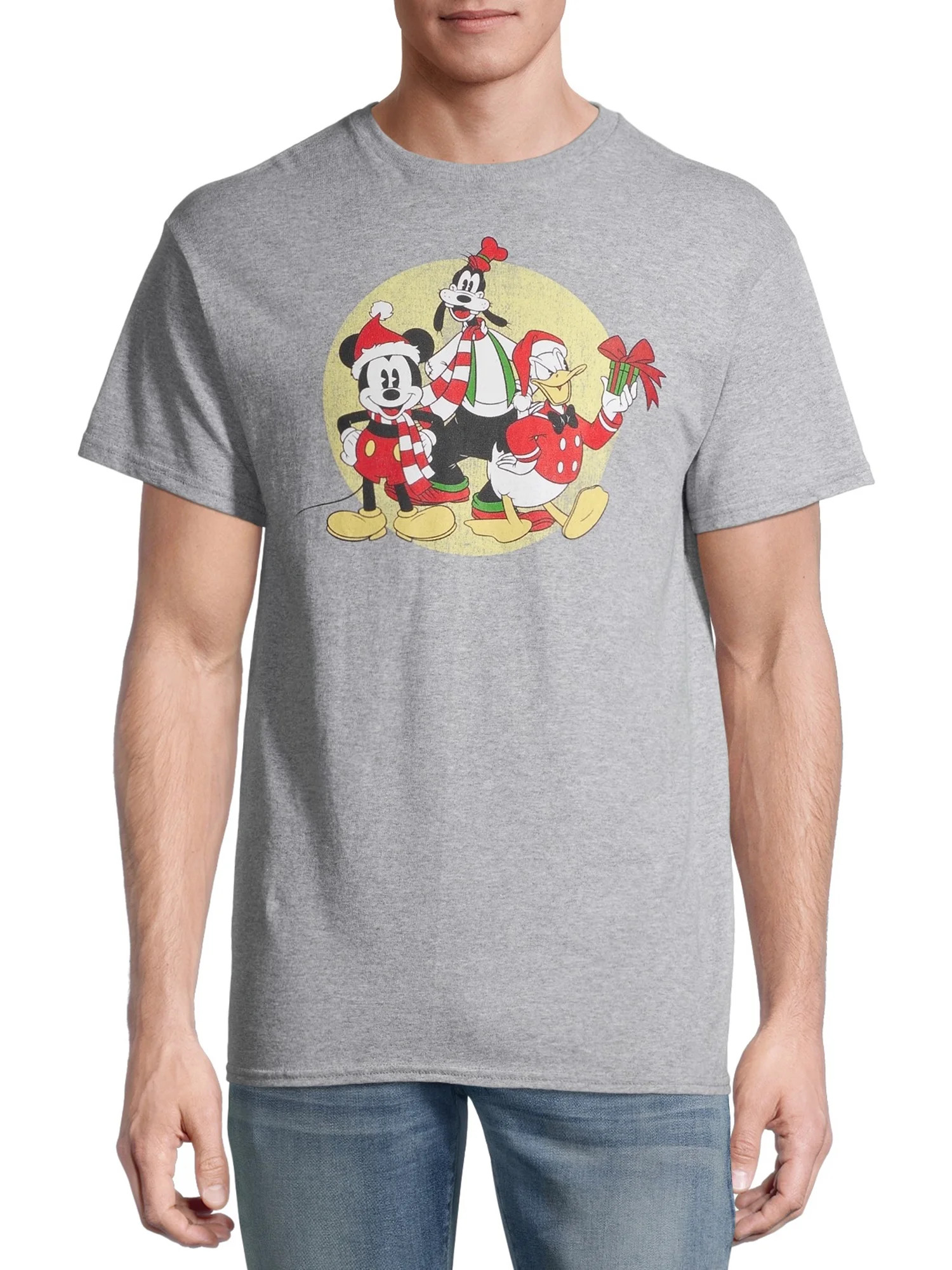 Disney Mickey Mouse Group Holiday Christmas Men's and Big Men's Graphic T-shirt | Walmart (US)