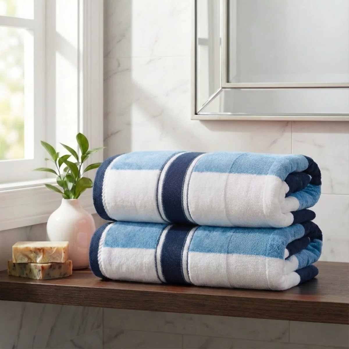 2-Piece Towel Set - 35x70in Extra Large Bath Towels - 500 GSM 100% Cotton Bathroom Accessories - ... | Wayfair North America