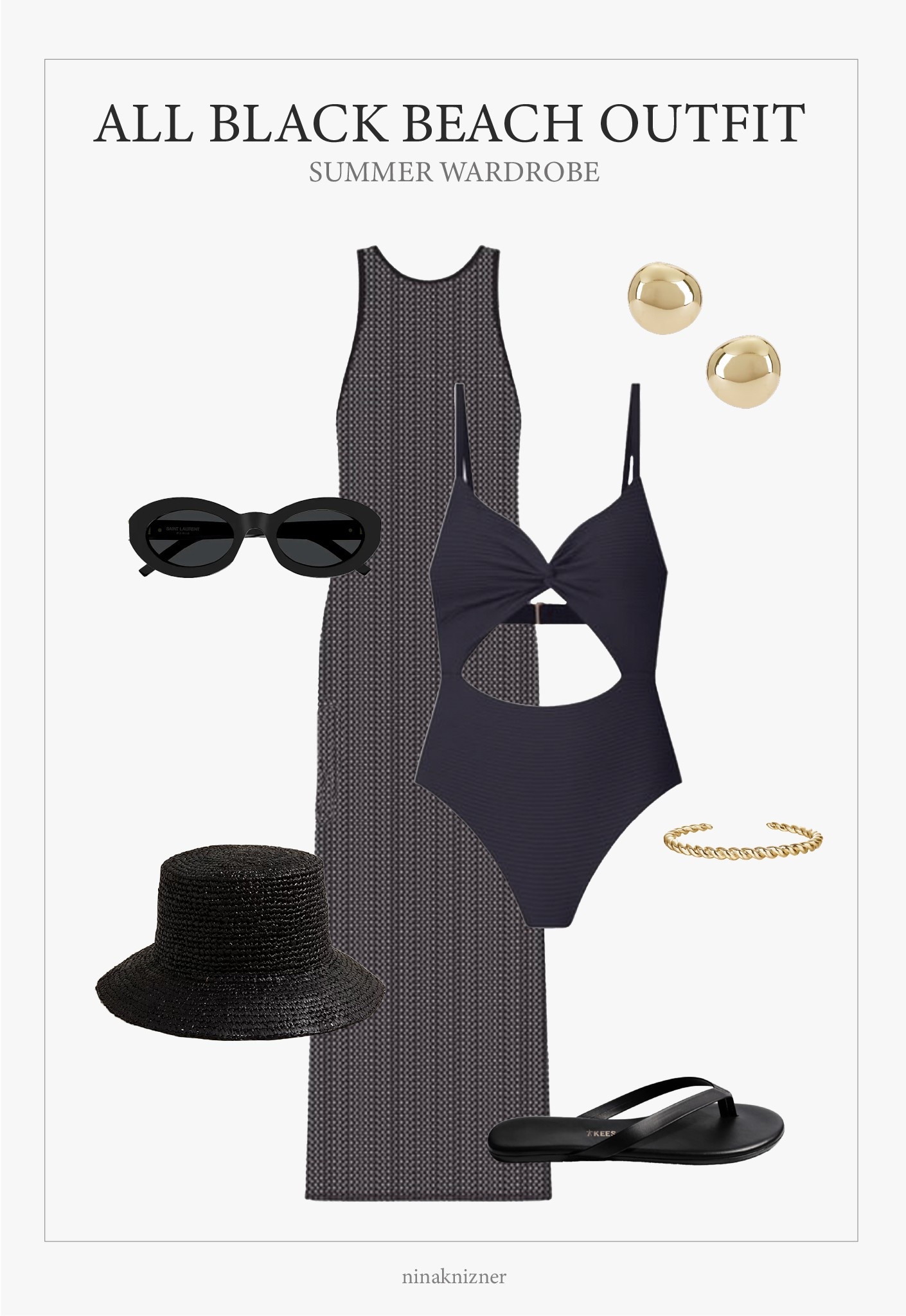 Really loving this all all black beach or poolside outfit, super sexy.

The swim cover-up is a crotchet net type material, which is so stylish! Pair it with a bucket hat, oval sunglasses and round statement studs make the whole fit come alive. 

Vacation outfits | Sandals | Quiet Luxury | Luxury on a Budget | Summer Travel | Summer Outfit | Cover Up | One Piece Swimsuitt


#beachwear #summeroutfit
#capsulewardrobe #modernluxe #quietluxury #neutraloutfits #swim #onepiece

#LTKSeasonal #LTKSwim #LTKSummerEdit #LTKStyleTip