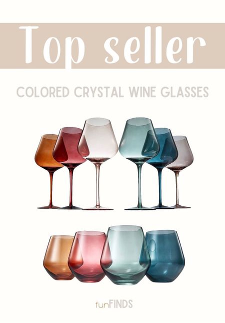 Wine glasses, colored glasses, stemmed wine colored glasses 

#LTKhome #LTKstyletip