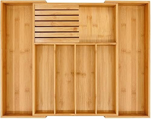 Bamboo Silverware Drawer Organizer Kitchen, Expandable Utensil Holder and Cutlery Tray with Divider  | Amazon (US)