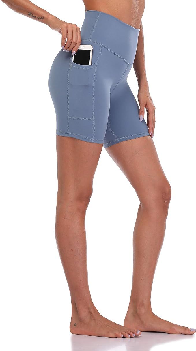 Colorfulkoala Women's High Waisted Biker Shorts with Pockets 6" Inseam Workout & Yoga Tights | Amazon (US)