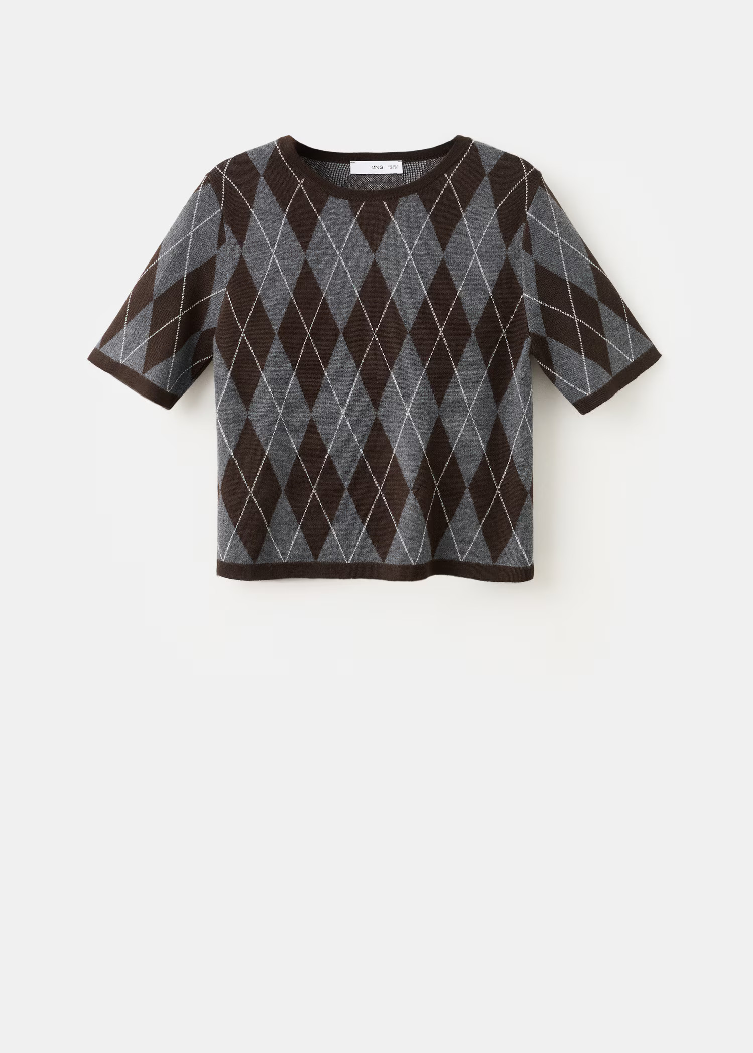 Pull-over losanges manches courtes | Mango EU