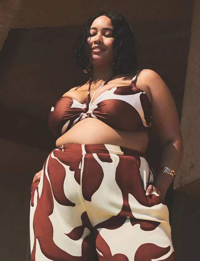 Gabi Fresh Swim x ELOQUII U-Wire Detail Bikini Top - Mystique Abstract | Eloquii