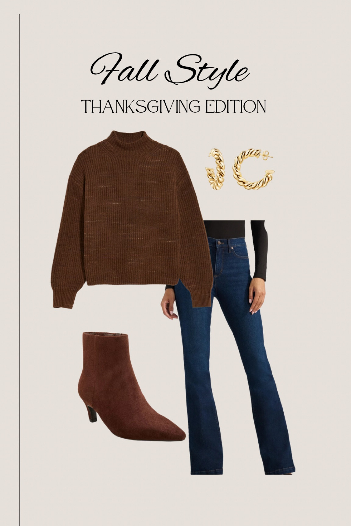 Thanksgiving Outfit Inspo// mock neck sweater + flare jeans 

Elevated casual! A pair of flare jeans will dress up any top or sweater. I have these kitten heel boots and they are comfortable! 

#LTKHoliday #LTKMidsize #LTKStyleTip