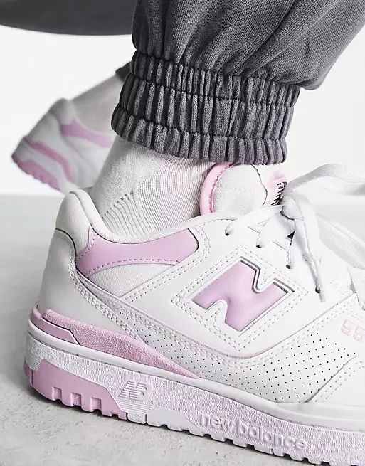 New Balance 550 sneakers in white with pink detail | ASOS (Global)