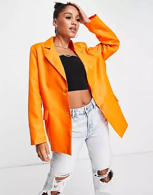 Missyempire exclusive oversized blazer in orange | ASOS (Global)