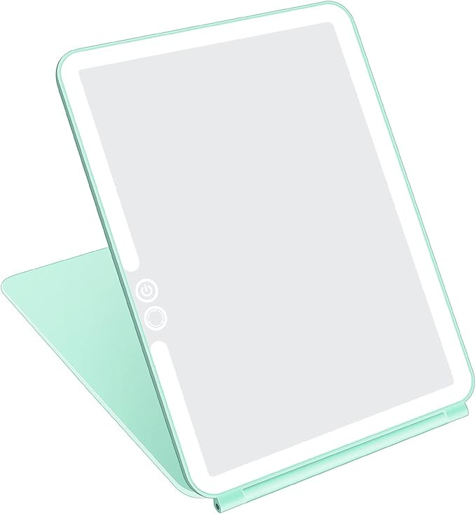 deweisn Folding Travel Mirror Lighted Makeup Mirror with 72 LEDs 3 Colors Light Modes, USB Rechar... | Amazon (US)