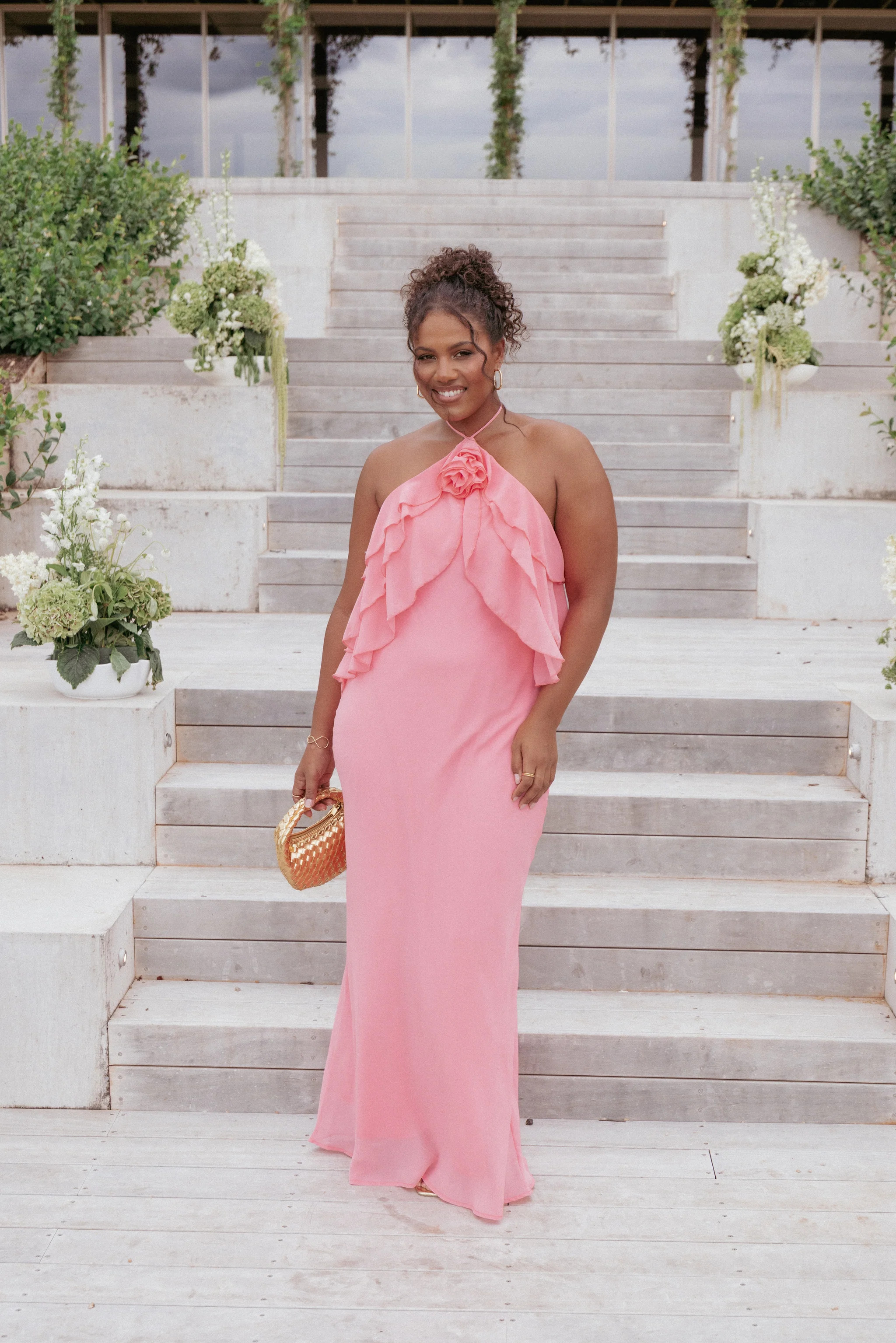 Zorina Halterneck Maxi Dress - Coral | Petal & Pup (US)