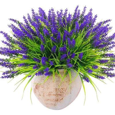 44 Pcs Artificial Outdoor Flowers Lavender Fake Greenery Plants ... | Wayfair North America