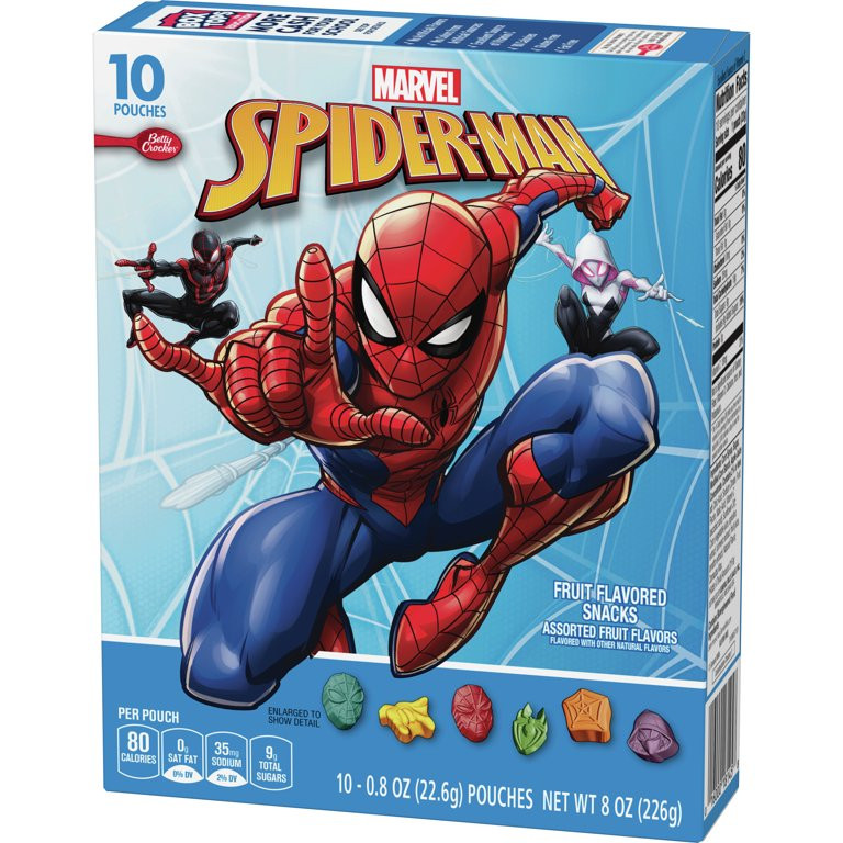 Spiderman Fruit Flavored Snacks, Treat Pouches, Gluten Free, 10 ct | Walmart (US)