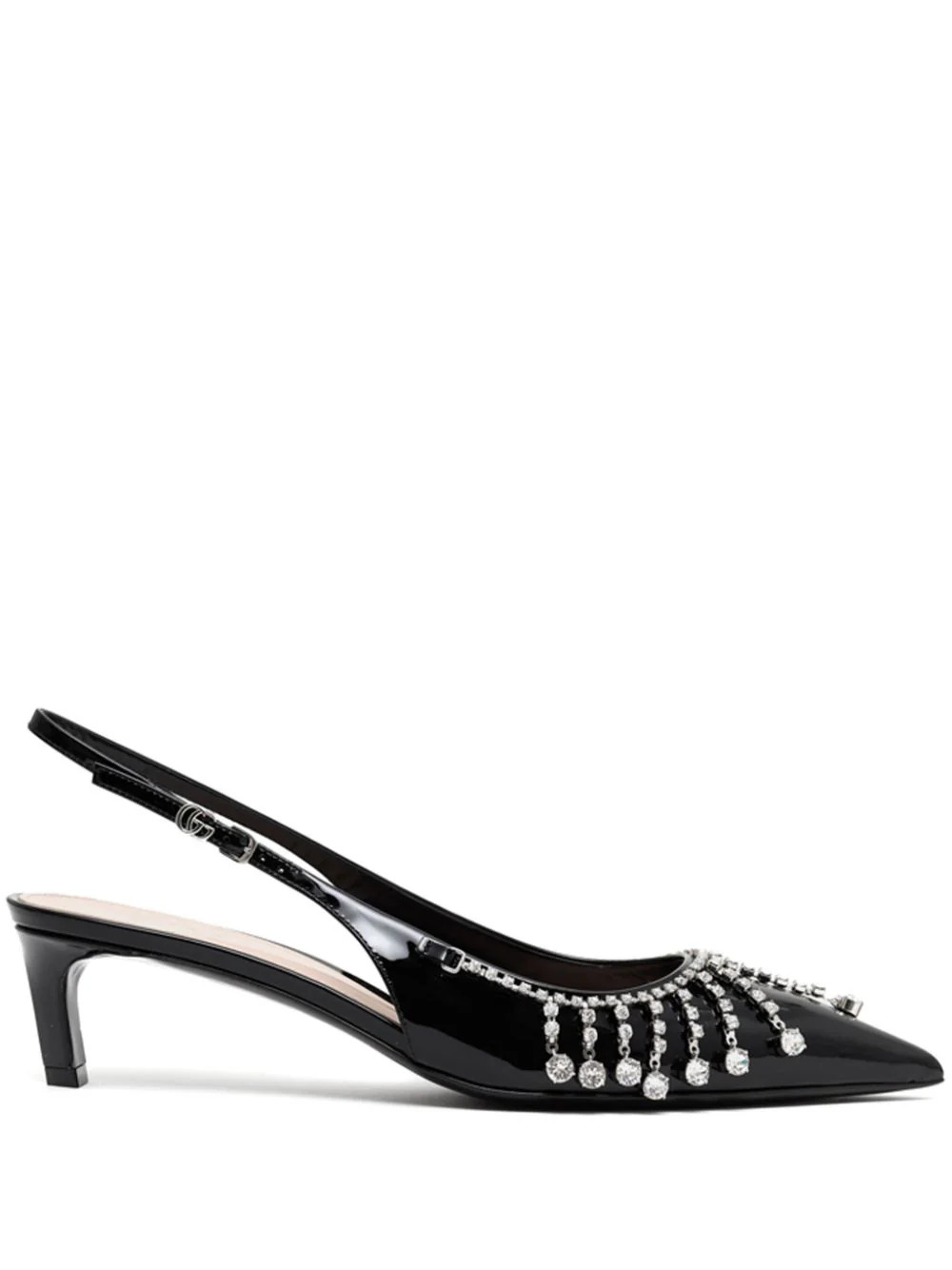 DéColleté Con Catena Di Cristalli Heeled Shoes Black | Wanan Luxury (ES)