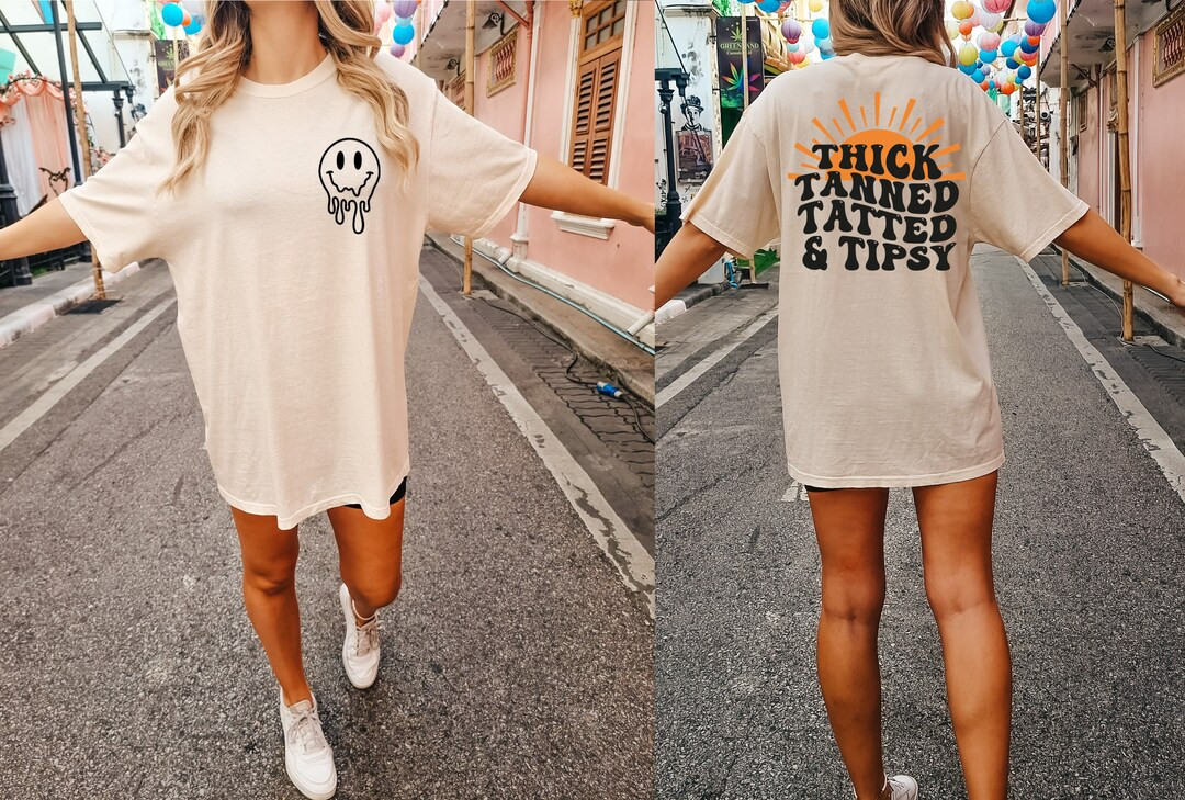 Retro Thick Tanned Tatted and Tanned Shirt, Comfort Color Oversized Tshirt, Beach Shirt, Lounge C... | Etsy (US)