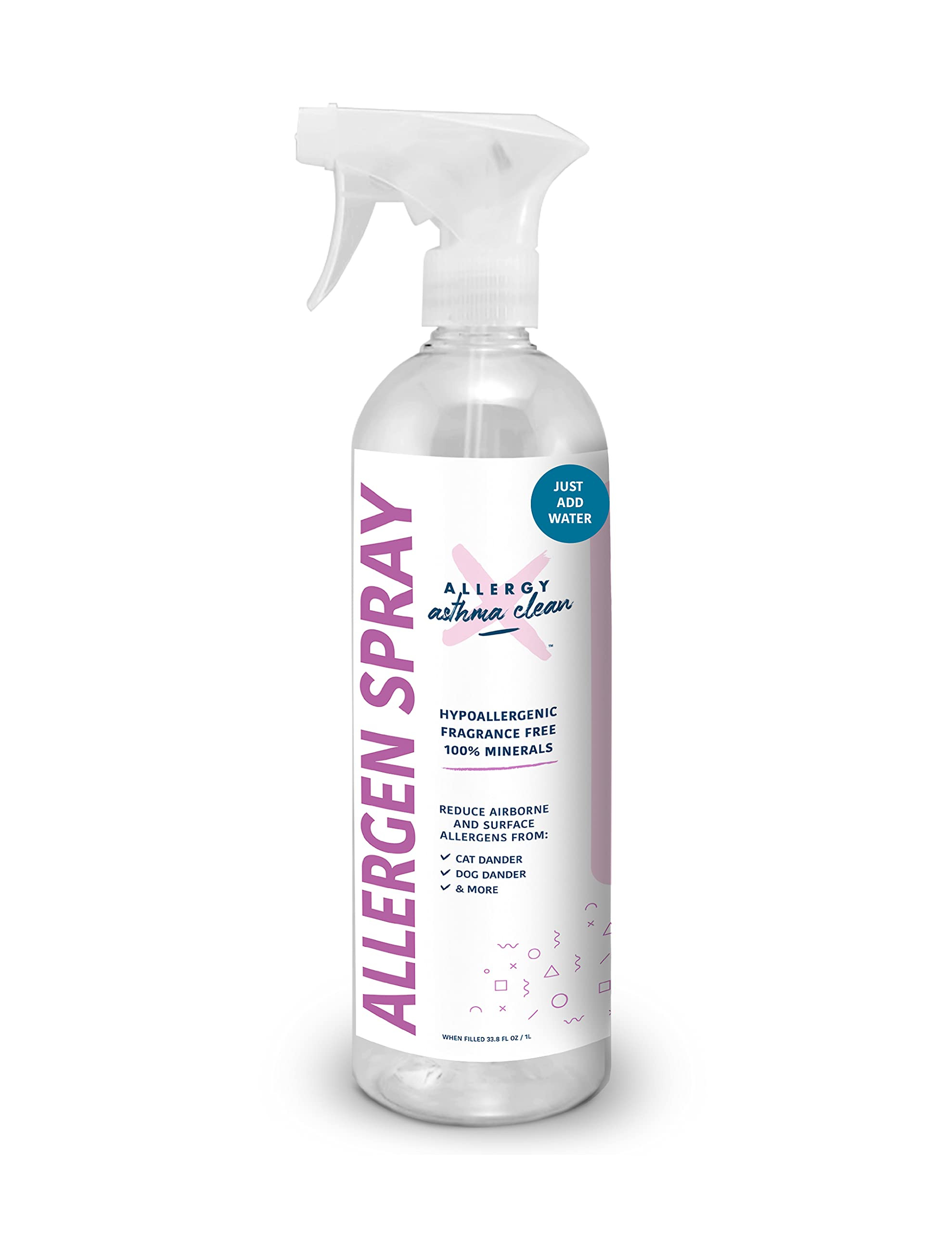 Allergy Asthma Clean Allergen Spray Mineral concentrate in a bottle. -JUST ADD WATER- 33.8oz (1 Bott | Amazon (US)