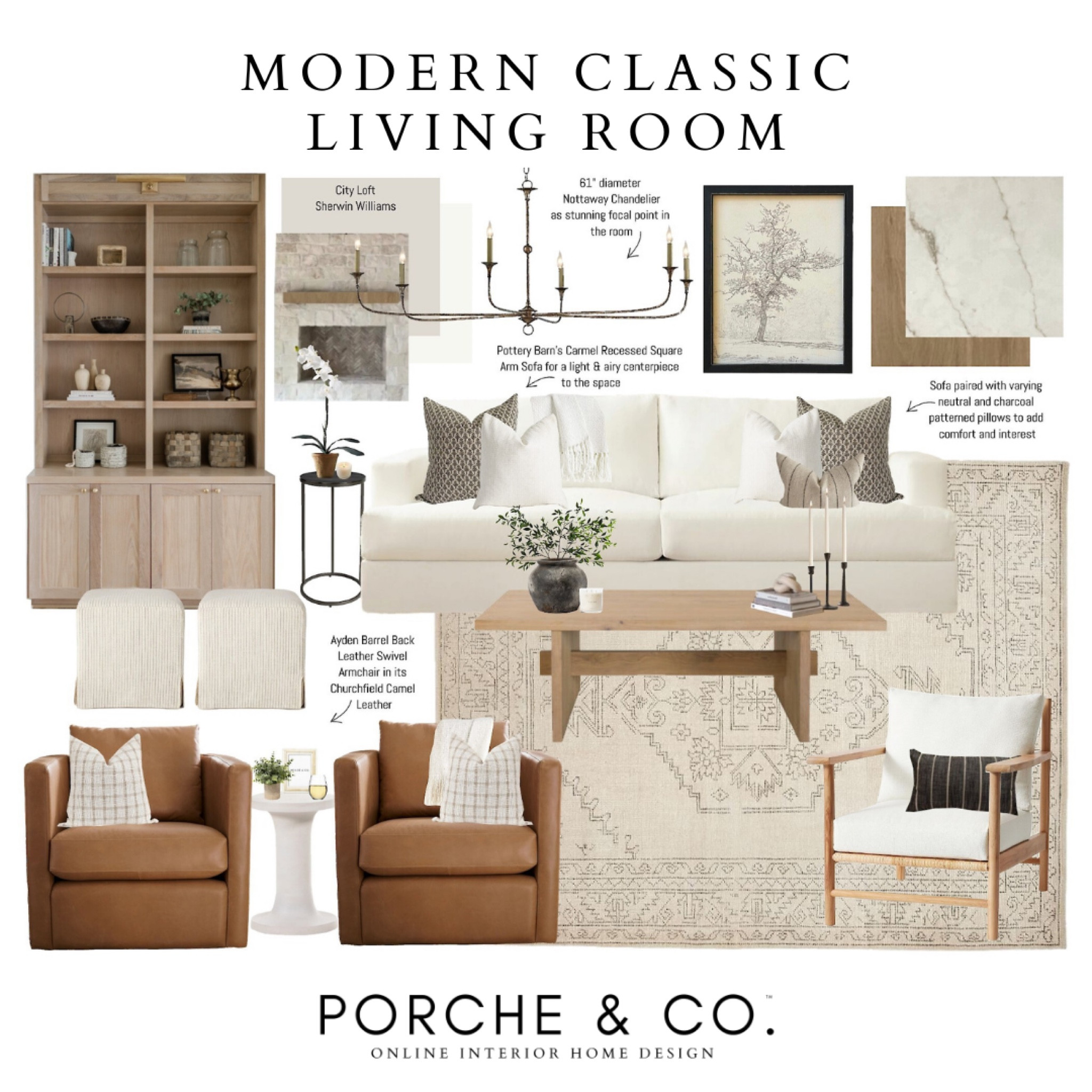 Living room design, living room mood board, living room inspo, transitional living room, living room decor, neutral home decor, leather chair, vintage rug, coffee table, framed art

#LTKstyletip #LTKSeasonal #LTKhome