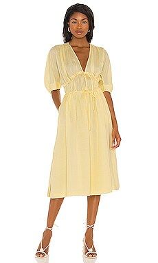 Song of Style Sonnet Midi Dress in Pale Yellow from Revolve.com | Revolve Clothing (Global)